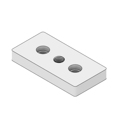 MODULAR SOLUTIONS MOUNTING PLATE 45 X 90 M12 THREADED CENTER THRU HOLE